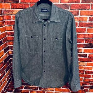 Guideboat Co. Men’s Ply the Waters Utility Shirt Steel Grey/Black EUC Cotton Med